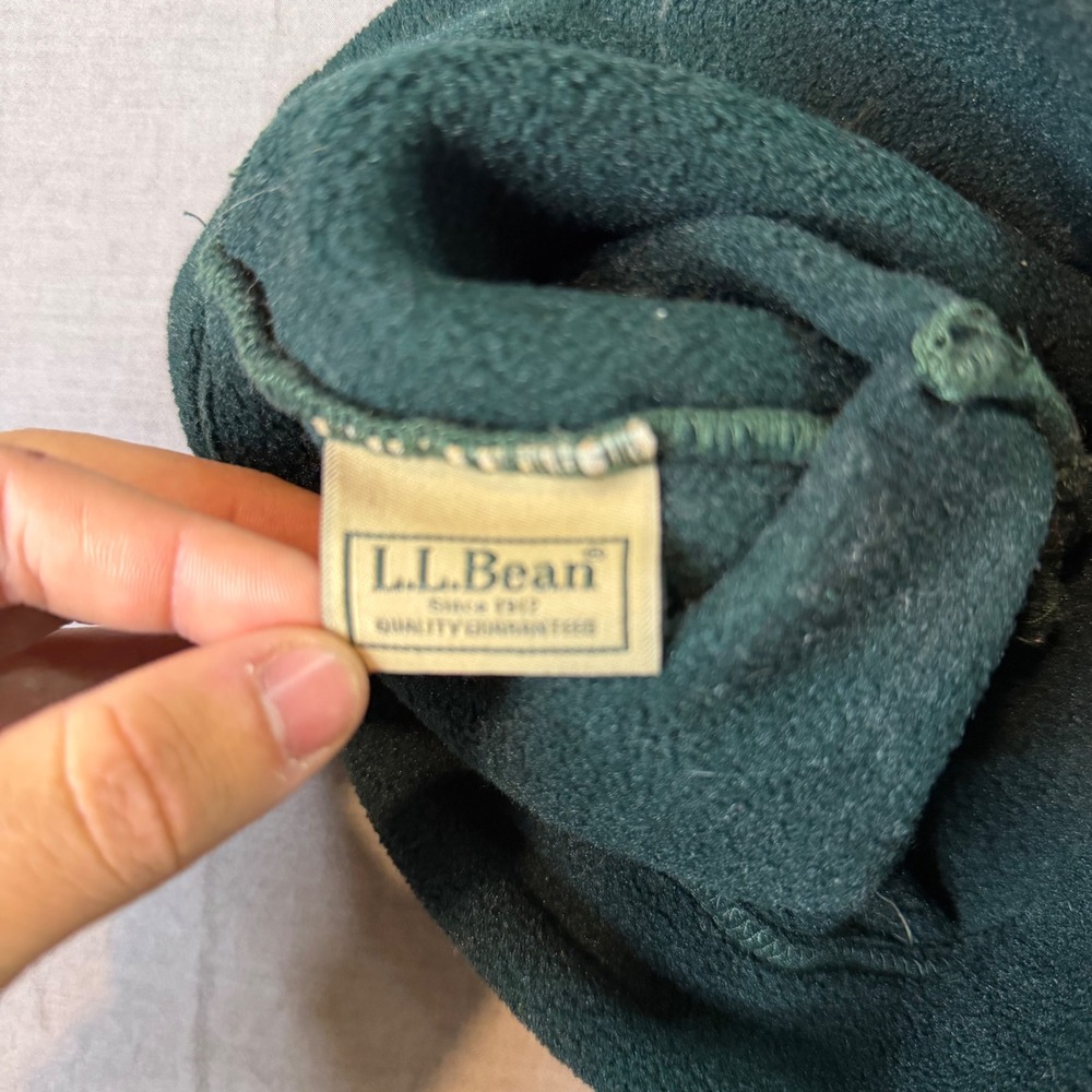 LL Bean Vintage Fleece Beanie Hat Hunter Green Made in USA One Size Vintage - Picture 4 of 5